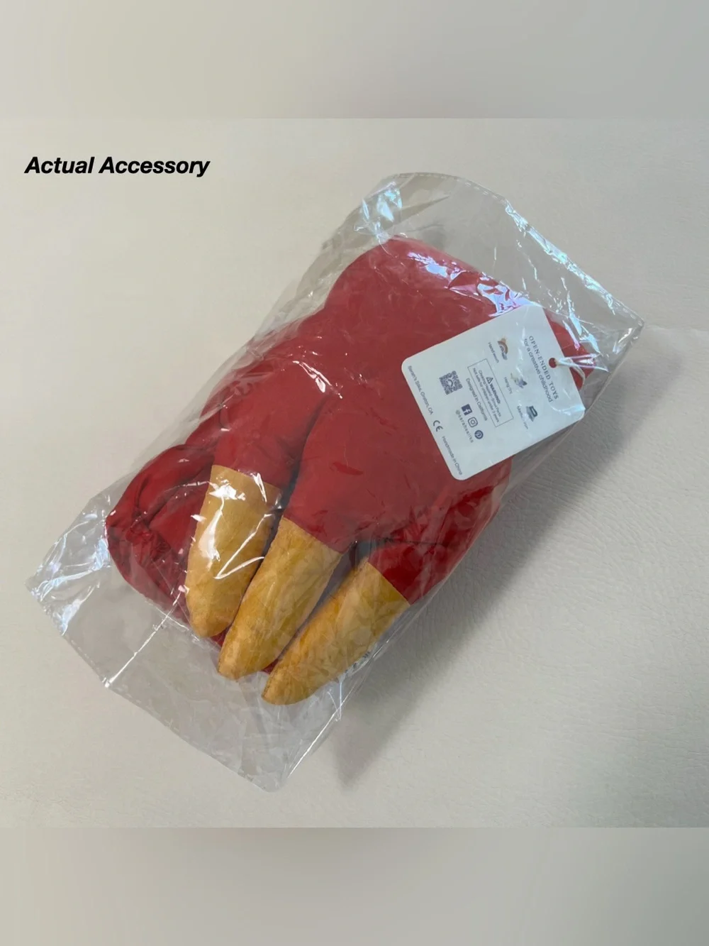 NWT: SARAH’S SILKS DINOSAUR CLAWS IN RED & YELLOW (OS)